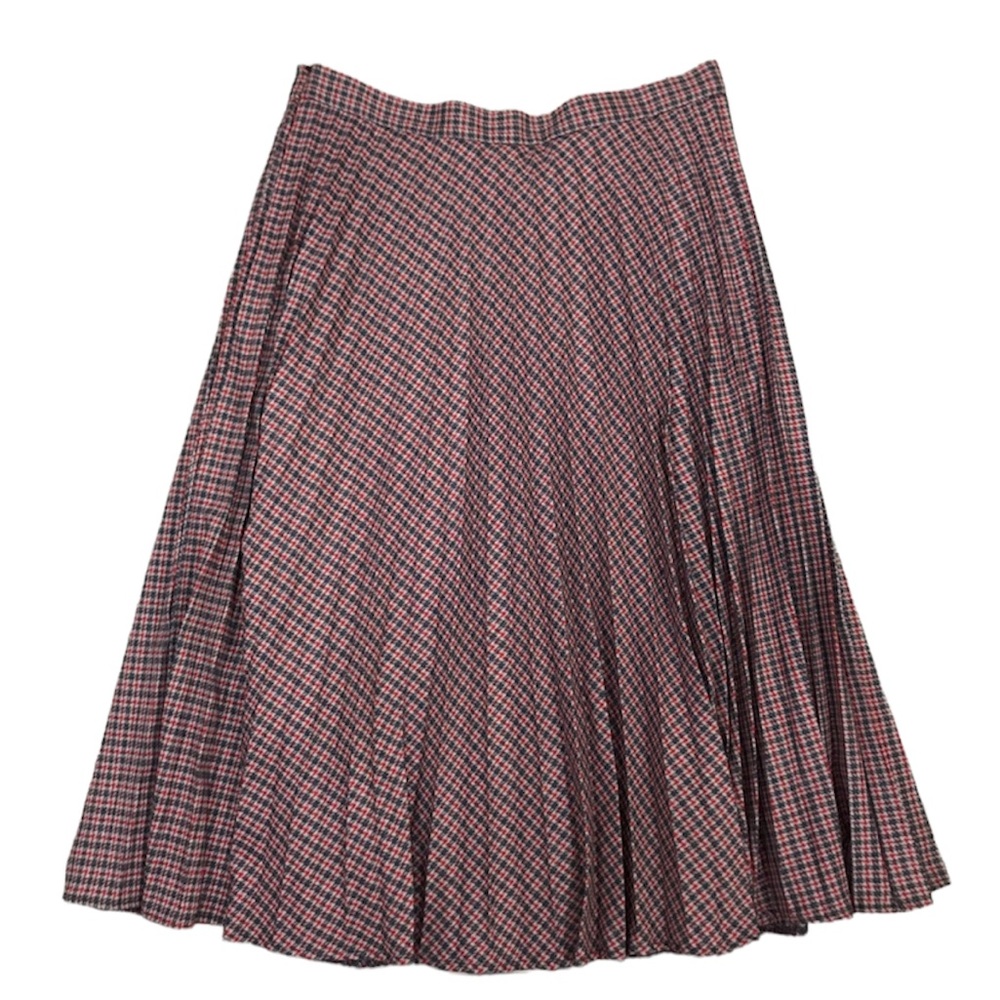 Anthropologie Maeve Plaid Skirt Pleated A-Line High Waist Knit Midi Women’s 12 P - Picture 6 of 13